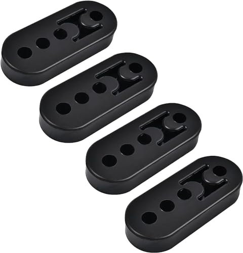 Sunshine smile 4 piezas de goma de escape, soporte de escape para coche, soporte de escape, goma de sujeción para escape, 4 agujeros, goma de escape universal