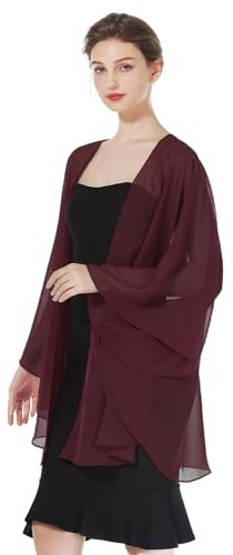 BEAUTELICATE Kimono Cardigan En Mousseline De Soie Femme Boléro Couverture Avec Manche Veste Transparent Grande Taille Pour Soirée Mariage Mariée Cérémonie D’été