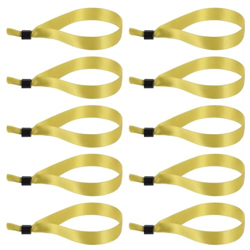 PATIKIL Bracelets de Poignet en Tissu Jetables pour Événements, 100 Pièces Bracelets de Poignet d'Événement en Tissu Réglables Bracelets Colorés pour Concerts, Fêtes, Ton Or, 13,8x0,6