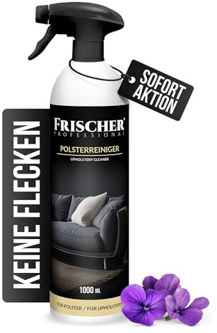 FRISCHER PROFESSIONAL Detergente professionale per tappezzeria per divano, auto, poltrona e divano con spazzola – detergente per tessuti concentrato e seggiolino auto detergente per tutti i mobili