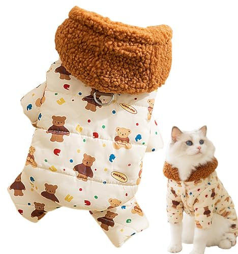 Hunde-Wintermantel, warme Hundejacke, Katzenmantel mit Kapuze, Welpenpullover, warm, kleine Hundekleidung, niedliche Hundejacke, Hundejacke mit Kapuze, Haustier-Winterpullover, Welpen-Kapuzenmantel,