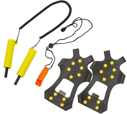 LfrXtra Eisangel-Set, einziehbare Eispickel, Pfeifen, Eisklampe, Eisangeln, Zubehör-Sets