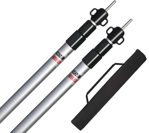 WRPS 2x Premium Teleskop-Zeltstangen aus Alu + Tasche | Stufenlos 95-230 cm verstellbar | Für Tarps, Planen & Sonnensegel | Ultraleicht (450g/Stange) & Twist-Lock-System