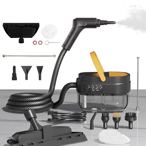 Dampfreiniger, 2500W Mehrzweck Handdampfreiniger mit 3 Geschwindigkeiten Einstellbar und 9 Arten von Düsen, 1600ML Tragbarer Dampfreiniger Hochdruck Dampfreiniger für Haushalt, Auto