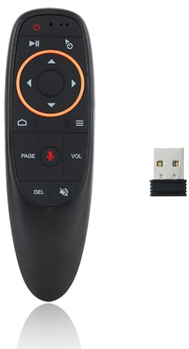 Air Mouse Remote Control 2.4GHz Wireless Voice Remote G10s Voice Controller for Google Android TV Boxes Laptop Projektor HTPC All Models Smart TVs Computers Windows Mac OS via USB Receiver Up to 10m