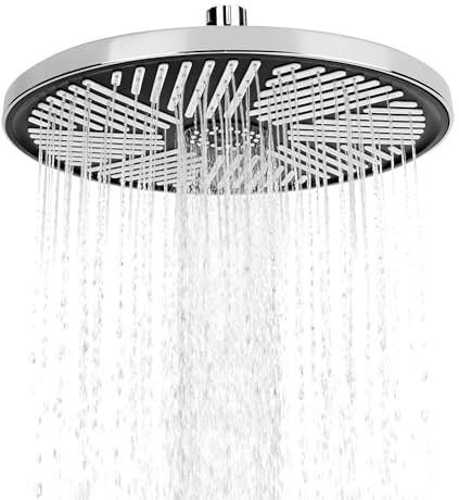 YKUKIZEE 10 Inch Silver Waterfall Shower Head, Round Rain Shower Head