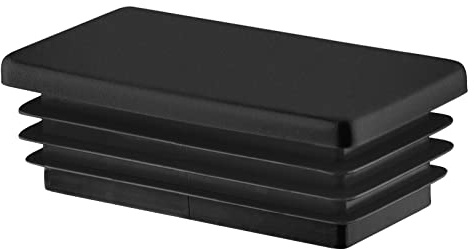 EMFA Bouchon pour Tube Rectangulaire 80x40 mm Noir – Embout Intérieur en Plastique – Pieds de Meuble, Structures Métalliques – Capuchon d’Obturation – Lot de 10 – 8x4 cm