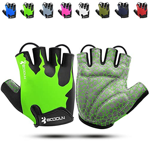 KONVINIT Fahrradhandschuhe Herren Sommer Halbfinger MTB Handschuhe,Radhandschuhe für Mountainbike/Rennrad,Fahrrad Handschuhe Freizeit Herren und Damen,Green S