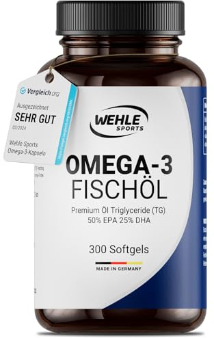 Omega 3 Kapseln hochdosiert - 300 Fischöl Kapseln mit 2000mg (1000mg EPA & 500mg DHA) pro Tagesdosis - Omega-3 Fettsäuren ohne Vitamin E - Aufwendig gereinigt und aus nachhaltigem Fischfang