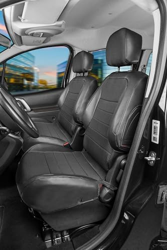 Walser Premium Transporter Sitzbezüge Auto für FIAT Talento 06/2016-Heute, 2 Einzelsitzbezüge vorne, Auto Sitzbezüge, Sitzschoner Auto, Auto Sitzauflagen Set für Van