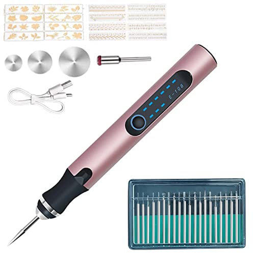 Elektrische Gravierstift, Multifunktionaler Elektrisches Gravierwerkzeug-Set, Wiederaufladbare Kabelloser Gravierstift, USB-graviermaschinen für DIY Schmuck Holz Metall Glas Keramik Stein Gravur