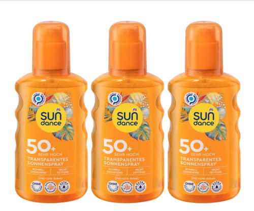 SUNDANCE Sonnenschutz Sonnenspray transparent LSF 50+ (SEHR HOCH), 3er-Pack, 3 x 200 ml (= 600 ml)