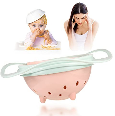 Cuenco universal giro, para comida a prueba de fugas, divertido cuenco mágico para niños pequeños, a prueba de fugas, giratorio, rotación de 360 grados, cuenco de cereales giroscópico