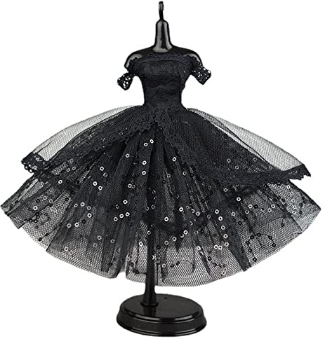 Black Sequin Fashion Tutu Ballet Dress for 11.5 Doll Clothes Outfits 1/6 Dolls Accessories Skirt Ball Party Gown (Black Sequin)