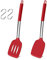 Herogo Pfannenwender, Küchenhelfer Set aus lebensmittelechtem Silikon, Rot Küchenutensilien Kochgeschirr Kochutensilien für Küchen, Backen, Kochen，Hitzebeständig & Spülmaschinenfest, 2 Stück