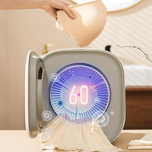ZILOOK 3L-WäSchetrockner, Kleiner Trockner FüR Die HäUsliche Pflege, Touchscreen-Blaulicht + Milbenentfernung, 60°-Trocknung / 30-180-Minuten-Timer, Hochtemperatur-TrocknungsgeräT FüR UnterwäSche