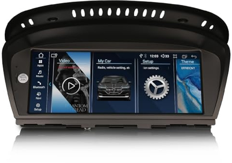 Android 14 DAB bilradio Qualcomm 8 kärna 4 GB 64 GB för BMW 3- och 5- och 6-serien E90 E91 E92 E93 E60 E61 E63 E64 CIC 8,8 tum IPS-pekskärm med GPS Navigation Carplay Android AUTO WiFi Bluetooth