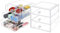 SUPAWAY 2 Stück 3-Lagige Acryl Kosmetik Organizer Schminke Orgenizerboxen Transparenter Make Up Organizer Stapelbare Kosmetikvitrinen Klar Aufbewahrungsbox mit Griff für Lippenstift Hautpflege Schmuck