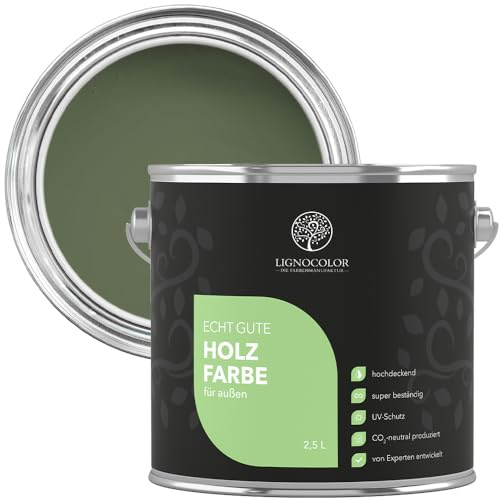 Lignocolor Holzfarbe Außen glänzend | wetterfeste Farbe für den Außenbereich (Forest glänzend, 750ml) | hochdeckend & hochbeständig