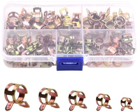 75 PièCes Collier de Serrage, Collier de Serrage MéTallique, Colliers de Serrage, Collier Durite Essence, Colliers de Serrage RéGlables, Colliers de Serrage pour Tuyaux D'Eau- - 6mm/7mm/8mm/9mm/10 mm