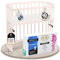 babybay Original Beistellbett aus massivem Buchenholz/kompakt & verwandelbar/Kinderbett Höhe stufenlos verstellbar/mitwachsendes Babybett (beige lackiert) / inkl. Matratze, Gitter, Rollen
