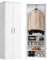 mokebo® Garderobenschrank o. Mehrzweckschrank 'Der Lange', Schuhschrank mit Kleiderstange, Flurschrank oder Aufbewahrungsschrank in 60x180x34 cm (B/H/T), aus Holz in Weiß