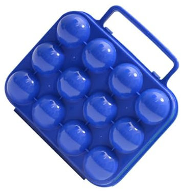 Lot de 12 boîtes à œufs en plastique à 12 compartiments pour la maison, le réfrigérateur, le camping, la cuisine - Bleu