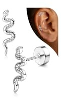 Adramata Pendientes Plata de Ley 925 Mujer Piercings Oreja Piercing Helix | Pendiente Hipoalergenicos Brillante,Aretes de Plata Ley 925 para Mujer,Piercing Tragus,Pendientes Mujer Plata/Oro