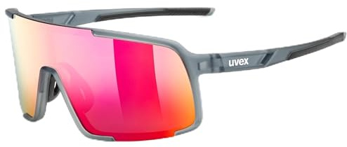 Uvex cellon Sportbrille Sonnenbrille – Ultraleicht mit 100% UV400 Schutz – Grey Matt/Mirror Red