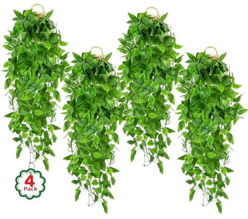 Woltoy Pianta Finta 4 Pezzi Pianta Edera Da Appendere, Piante Da Interno Per Matrimonio Casa, Festa, Ufficio, Decorazione Da tavolo, Composizioni Floreali Fai Da Te