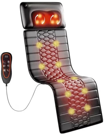 Colchoneta de Masaje Cuerpo Completo con calefacción, Masajeador de Espalda con 10 Motores vibradores para Todo el Cuerpo, Masaje con Calor, relajación Muscular