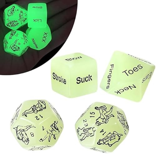Juego de Tallas Luminosas de 4 Juegos de Fiesta Dados de Juego Juegos para Parejas,-Adecuado para Diferentes Ocasiones.