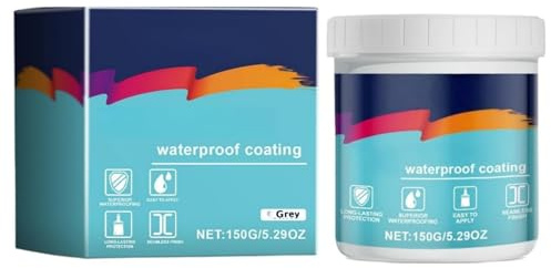 Waterproof Coating,Grey Silicone Sealant,Water Leak Sealant,Waterproof Paint For Outdoors,Concrete Crack Filler,Bathroom/Window/Shower Leak Repair Coating,Anti-Leakage Wall Mending Agent(Grey,150g)