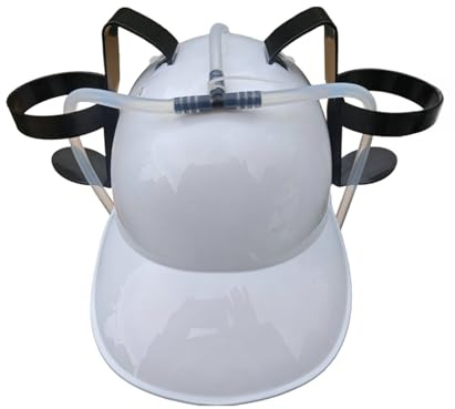 Drink Cap with Straw, Drinking Hat for Adults, Plastic Lazy Drink Helmet, Creative Beer Hat for Birthday Parties Festivals Home Offices Gifts Dormitory Accessories