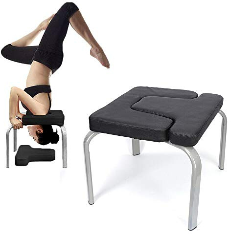 WUPYI2018 Silla de inversión de yoga, taburete de yoga, banco de soporte de cabeza, ideal para entrenamiento, alivio del estrés y fitness (negro)