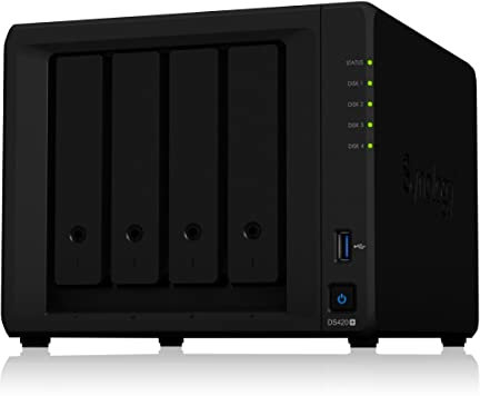 Synology DS420+ 8TB 4 Bay Desktop NAS System, installiert mit 4 x 2TB Western Digital Red Festplatten