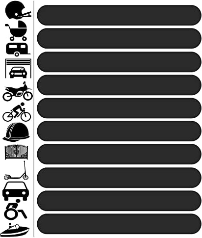 Biomar Labs® 10pcs Negro Kit de Pegatina Reflectante para Llantas Cinta de Advertencia Seguridad Reflectiva Vinilo Adhesivo Coches Cascos Motos Ciclomotores Bicicletas Ordenador Portátil D 61