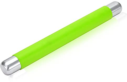 Remeel Superficie Antiaderente del Mattarello in Silicone per Crosta di Torta da Forno, Biscotti, Pasticceria, Fondente, Rullo per Pasta con l’Interno in Acciaio 13,8 * 1,5 pollici (Verde)