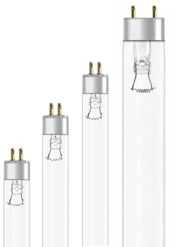 CLAR - Tubo UV Germicida Esterilizador 8W T5, Luz Ultravioleta Desinfectante, Tubos Fluorescentes UV, Lampara Ultravioleta 28,8 x 1,6 cm (8W T5 Pack 2)