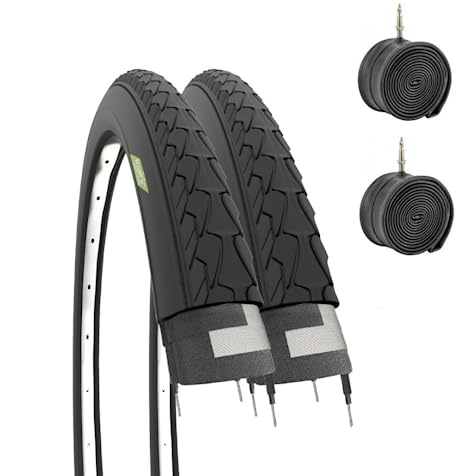 Lot de 2 pneus Gravel 700 x 35 cm + Chambres pneumatiques Pliantes vélo pour Adulte Trekking Bike Cyclocross Off-Road