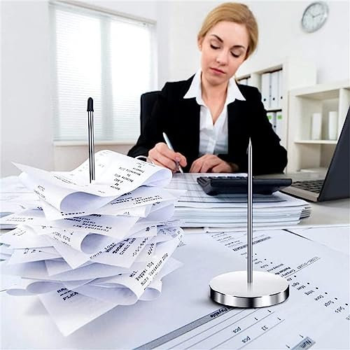 Jerliflyer Quittungshalter,Zettelspießer Memo Halter Spike aus Dickem Edelstahl, Notizspikes, Zettelhalter für Rechnung, Kassenzettel Aufbewahrung, Bürobedarf, Runde Basis, Ideal für Restaurants