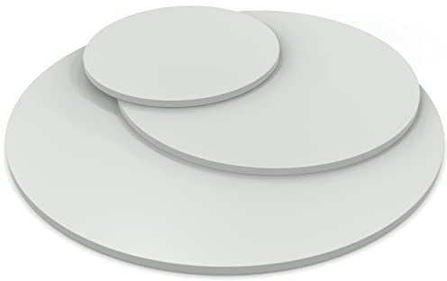 AUPROTEC Tischplatte 19mm rund Ø 900 mm grau Holzplatte melaminharzbeschichtet Spanplatte mit Umleimer ABS Kante Auswahl: 90 cm