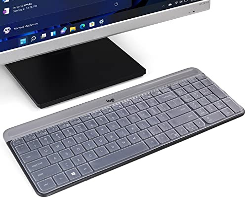 iKammo Tastaturabdeckung für Logitech MK470 Slim Wireless Keyboard & Logitech K580 K585 Slim Multi-Device Wireless Keyboard Cover Skin, Transparent, Silikon