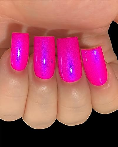 Polish Me Silly Barbee On The Glow - Neon Pink Blue NEON Glow Pop Collection MultiColor Shifting: Mylar Oil Slick Indie Nail Polish