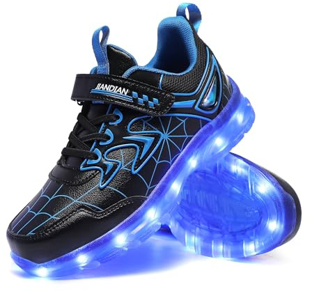 YUNICUS Chaussures de sport LED pour enfants garçons et filles - Chaussures de sport lumineuses