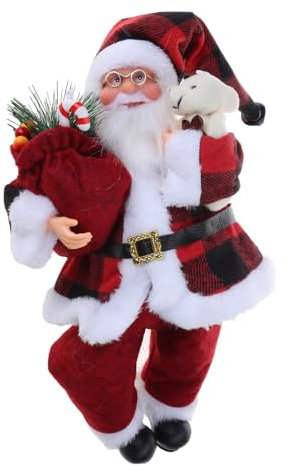 SANRLO Weihnachtsdekoration, Weihnachtsmann-Figuren, stehend sitzend für Dez