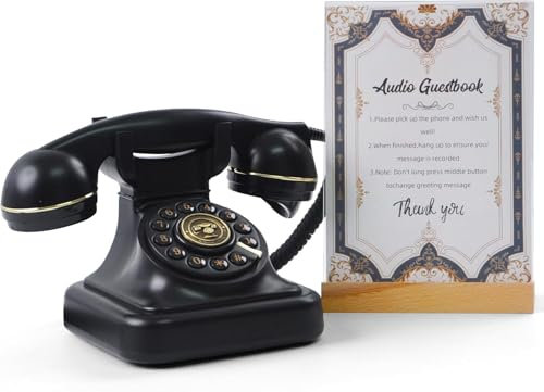 RetroVox Libro de invitados de audio, libro de visitas para teléfono de boda, registro de señalización, mensajes de audio personalizados con correo de voz, estilo vintage para despedida de soltera,