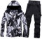 Beichwtd skihose-herren, Skianzug Damen Set Schneeanzug Herren 2 Teilig Set Große Größen Skianzüge Skijacke Thermo Thermoanzug Skianzug Wasserdicht Schneeanzug Snowboard Set Skibekleidung