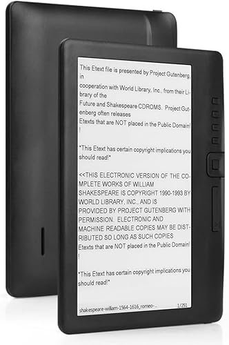 ChicBosomn Lector de libros electrónicos portátil avanzado de 7 pulgadas con opciones personalizables y batería de larga duración para leer (512 m + 4 GB)