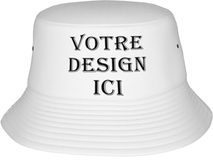ROHBVMN Bob Personnalisable Casquettes personnalisée Chapeau de Pêcheur personnalisé Chapeau sur Mesure avec Photo/Logo/Texte,créez Votre Propre Chapeau de Soleil pour Hommes & Femmes